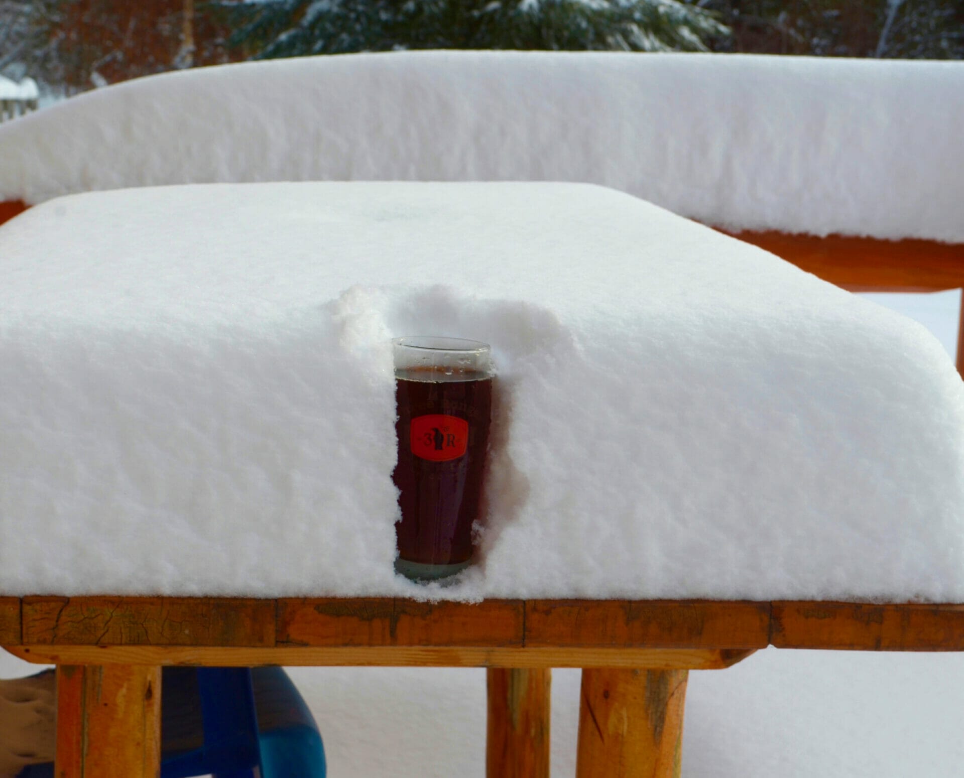 beer in snow